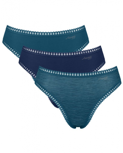 Calzoncillo escotado algodón Sloggi GO Crush (Paquete de 3) (Turquoise Light Combination)