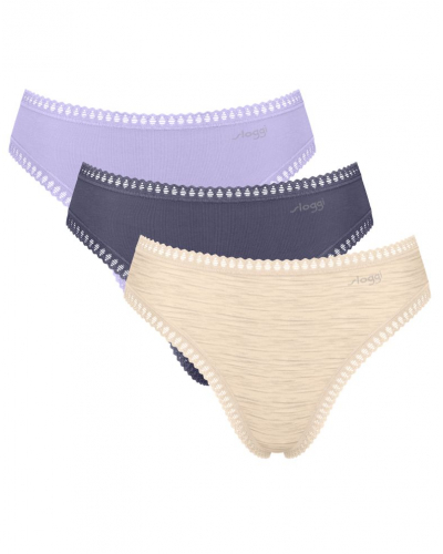 Slip échancré coton bio Sloggi GO Crush (Lot de 3) (Lilac Light Combination)