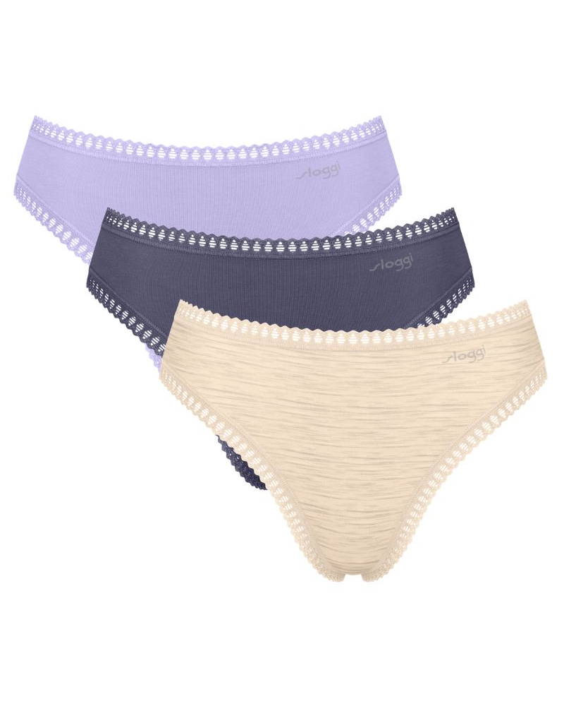 Calzoncillo escotado algodón Sloggi GO Crush (Paquete de 3) (Lilac Light Combination)