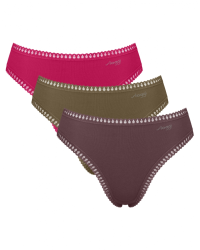Calzoncillo escotado algodón Sloggi GO Crush (Paquete de 3) (Multicolor)