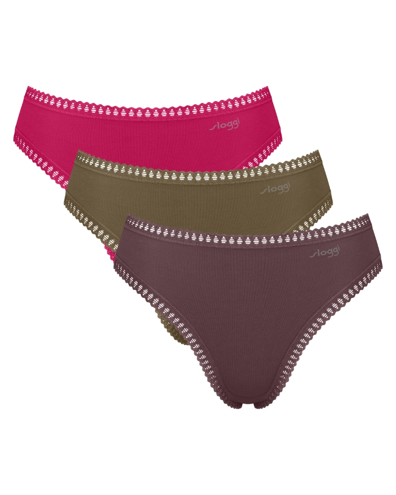 Slip échancré coton bio Sloggi GO Crush (Lot de 3) (Multicolor)