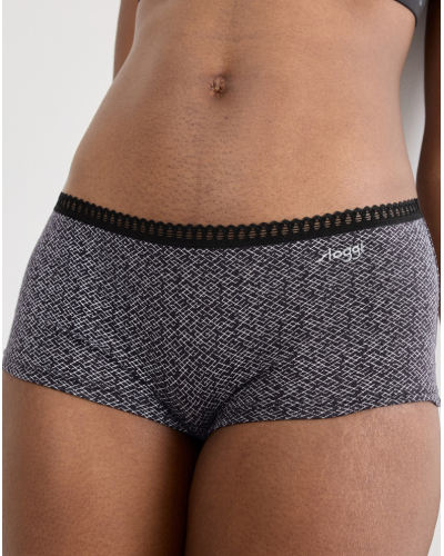 Boxer short cotton Sloggi GO Crush (Pack of 3) (Blanc/Noir/Violet)