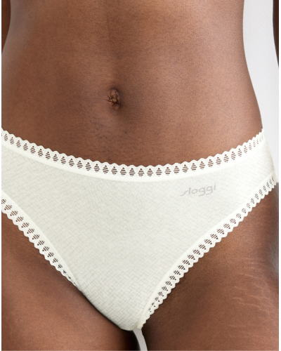 High-cut brief cotton Sloggi GO Crush (Pack of 3) (Blanc/Noir/Violet)