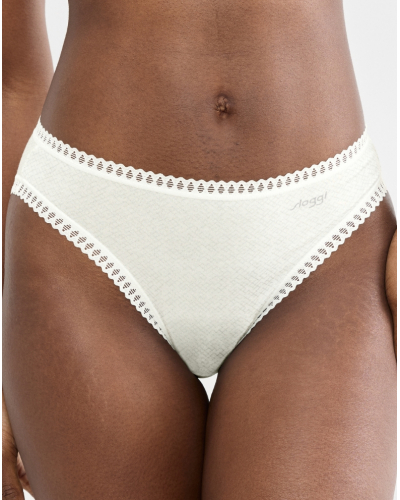 High-cut brief cotton Sloggi GO Crush (Pack of 3) (Blanc/Noir/Violet)