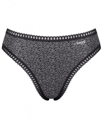 High-cut brief cotton Sloggi GO Crush (Pack of 3) (Blanc/Noir/Violet)