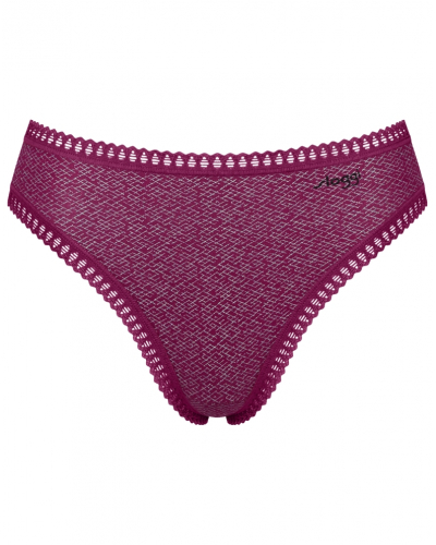 High-cut brief cotton Sloggi GO Crush (Pack of 3) (Blanc/Noir/Violet)