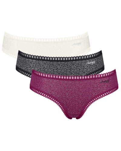Hipster cotton Sloggi GO Crush (Pack of 3) (Blanc/Noir/Violet)