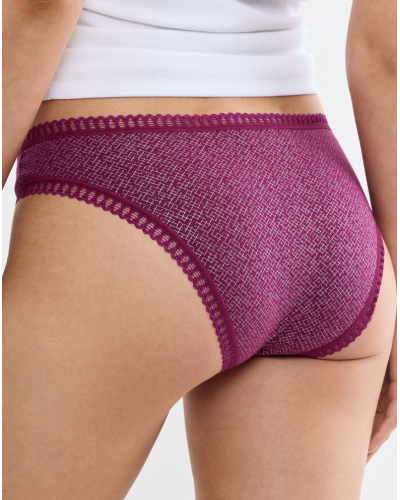 Slip mini coton bio Sloggi GO Crush (Lot de 3) (Blanc/Noir/Violet)