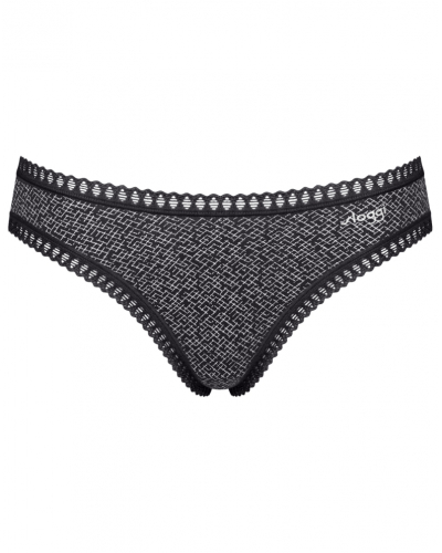 Mini calzoncillo algodón Sloggi GO Crush (Paquete de 3) (Blanc/Noir/Violet)