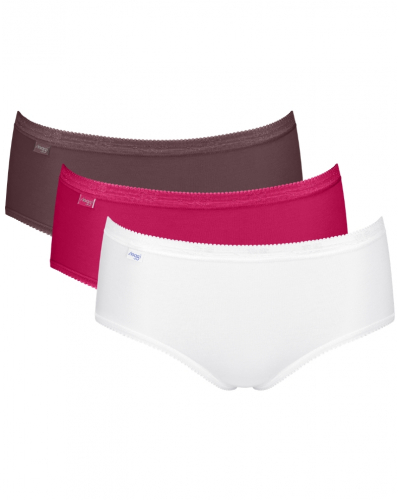 Calzoncillos midi Sloggi Basic + (Paquete de 3) (Marron/Rose/Blanc)