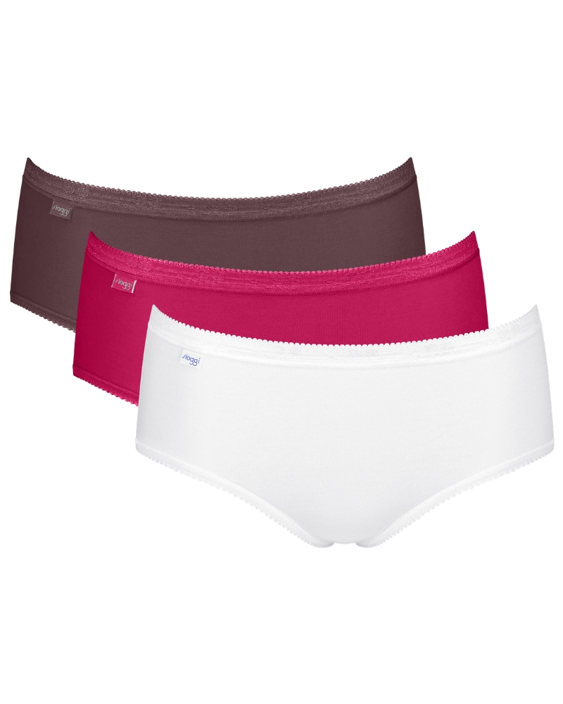 Slips midi Sloggi Basic + (Lot de 3) (Marron/Rose/Blanc)