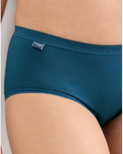 Calzoncillos midi Sloggi Basic + (Paquete de 3) (Bleu/Vert/Blanc)