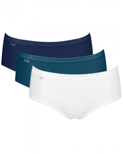 Calzoncillos midi Sloggi Basic + (Paquete de 3) (Bleu/Vert/Blanc)