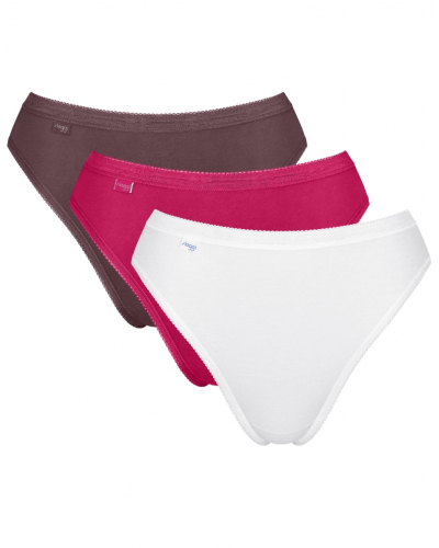 Paquete de 3 calzoncillos tai Sloggi Basic + (Marron/Rose/Blanc)