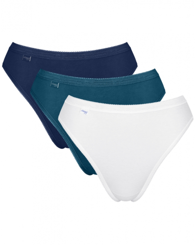 Lot de 3 slips tai Sloggi Basic + (Bleu/Vert/Blanc)
