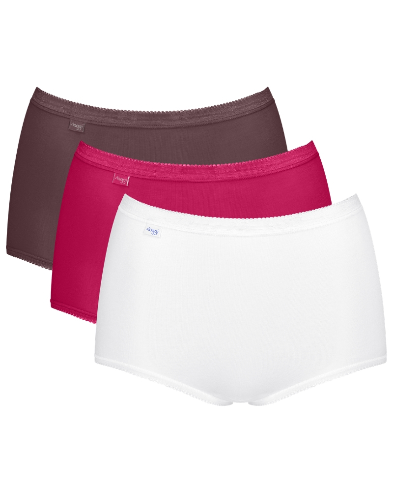 Calzoncillos maxi Sloggi Basic + (Paquete de 3) (Marron/Rose/Blanc)