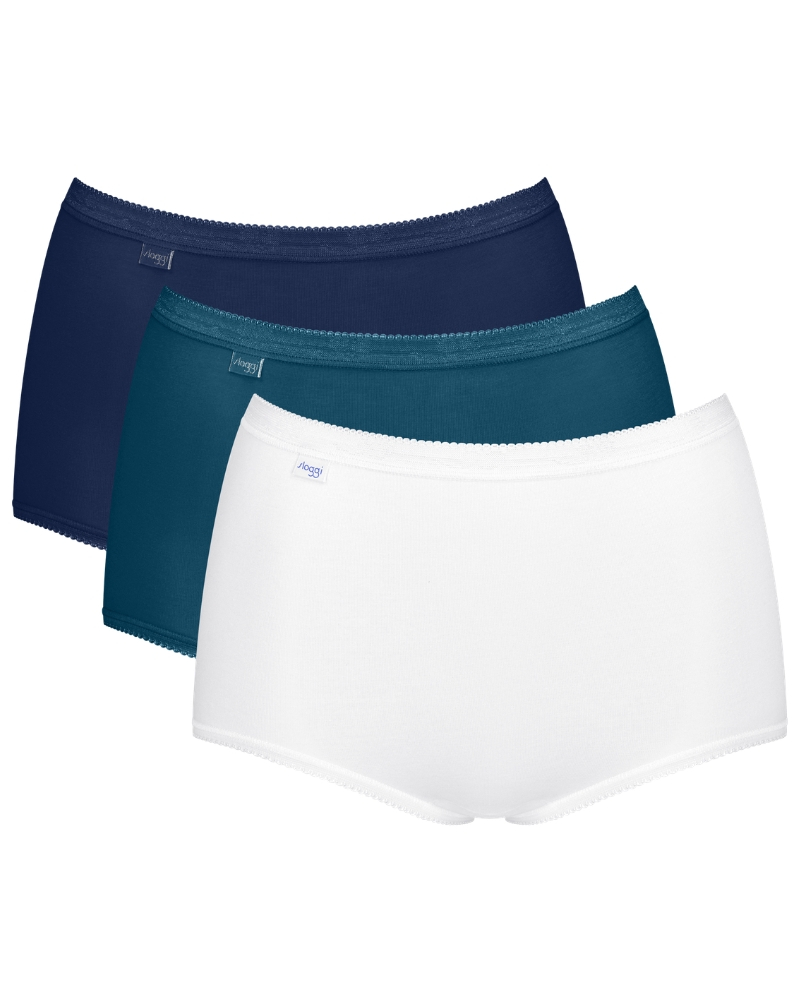Calzoncillos maxi Sloggi Basic + (Paquete de 3) (Bleu/Vert/Blanc)