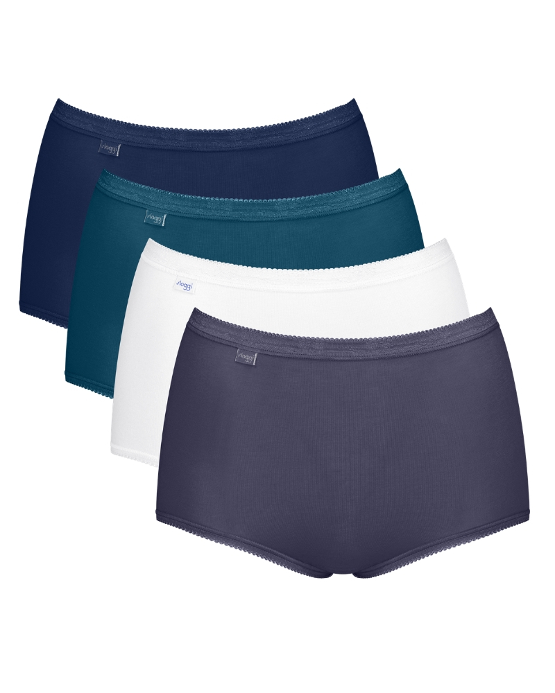 Pack of 4 maxi knickers Sloggi Basic+ (Blanc/Bleu)