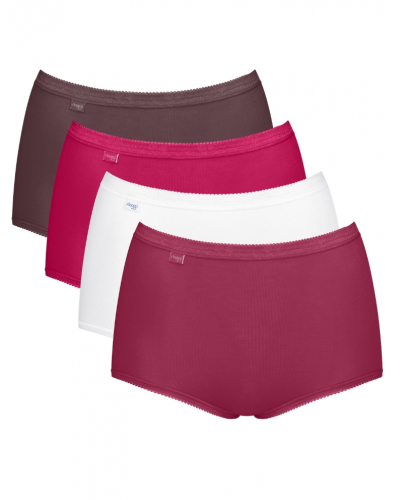Paquete de 4 bragas maxi Sloggi Basic+ (Marron/Rose/Blanc/Rouge)