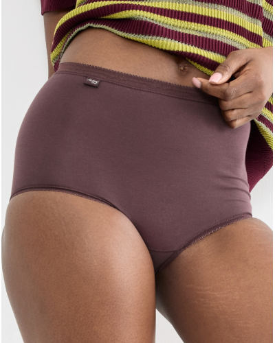Paquete de 4 bragas maxi Sloggi Basic+ (Marron/Rose/Blanc/Rouge)