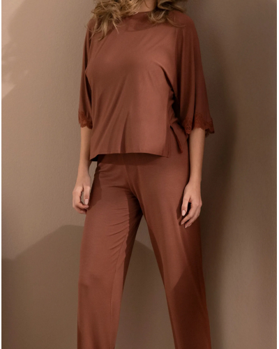 Camiseta mangas 3/4 corte holgado Antigel Simply Perfect (Châtaigne)