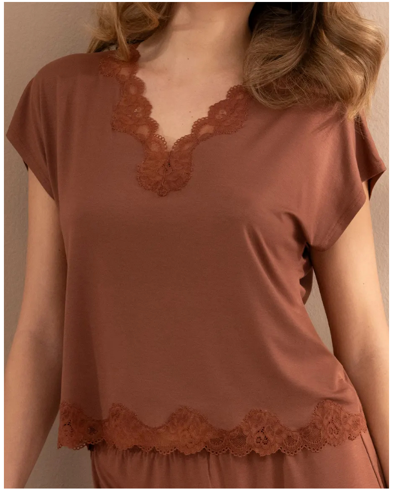 Loose fit t-shirt Antigel Simply Perfect (Châtaigne)