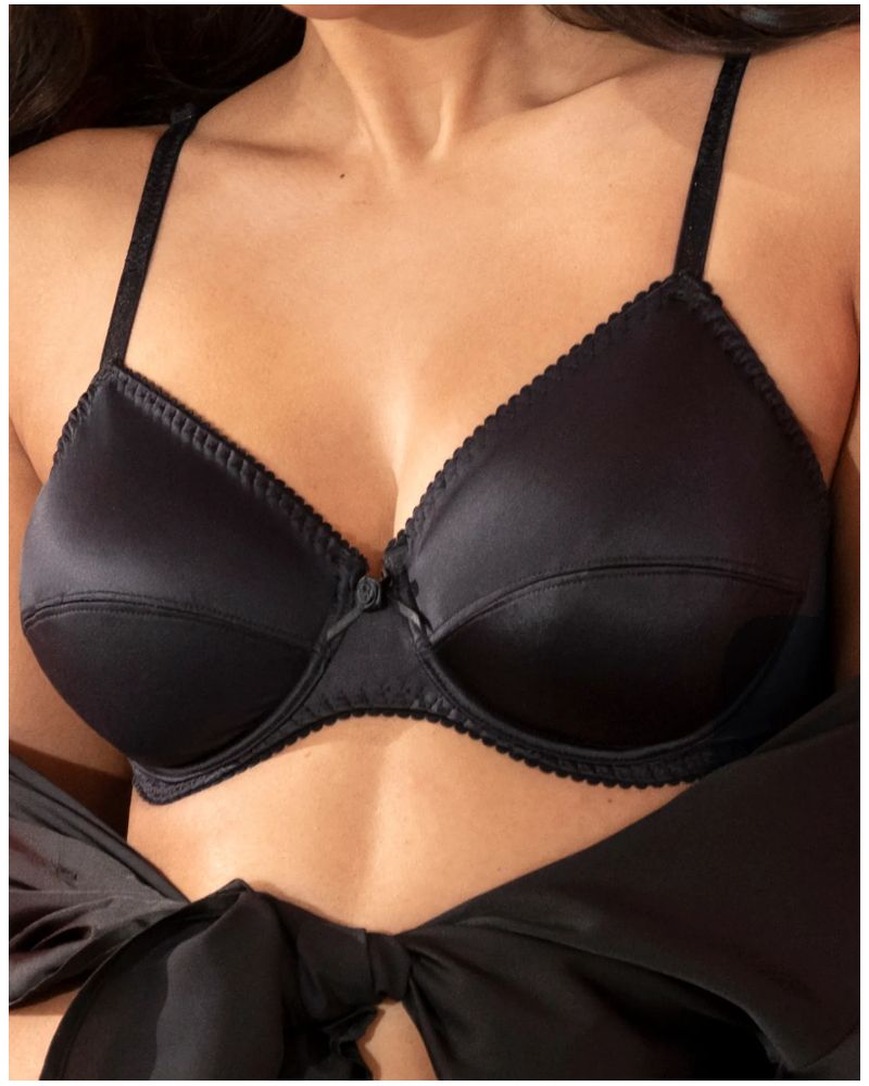 Underwired bra Antigel Satin Glamour (Noir Glam)