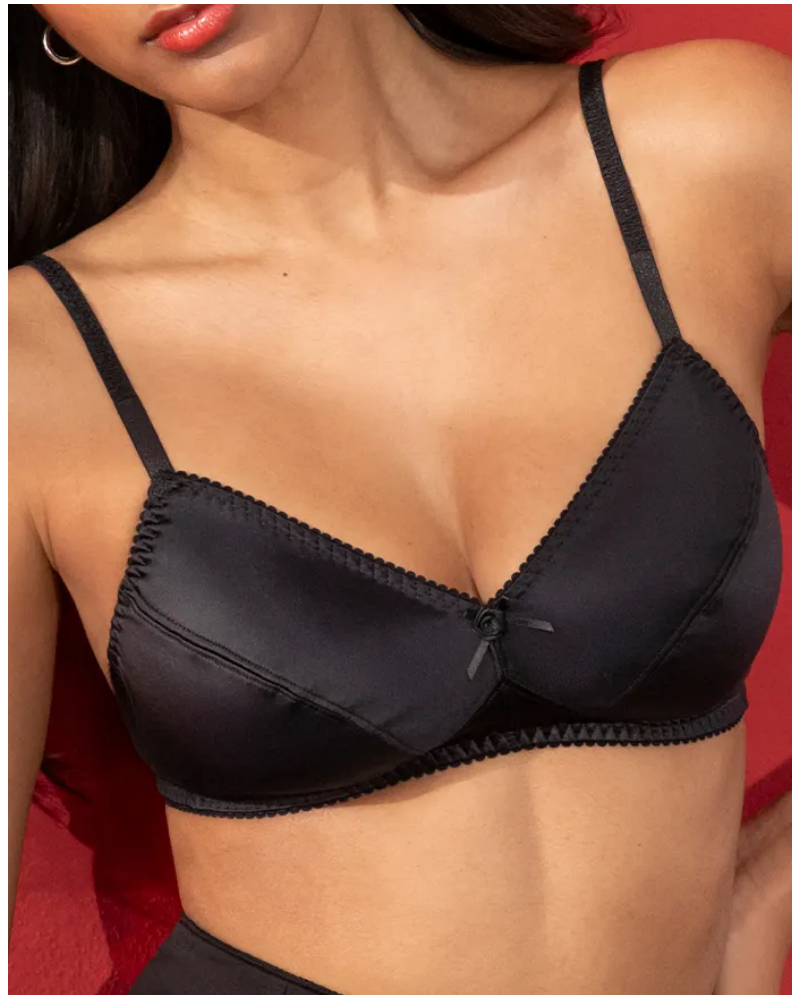 Soutien-gorge sans armature Antigel Satin Glamour (Noir Glam)