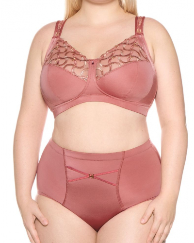 High-waisted stretch cotton knickers Louisa Bracq Pégase (Terracotta)
