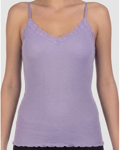 Camiseta de tirantes lana y seda encaje leavers Oscalito 3408 (Glycine)