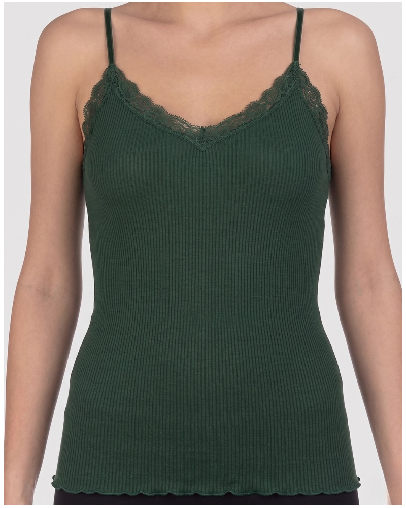 Tank top wool and silk Oscalito lace leavers 3408 (Bosco)