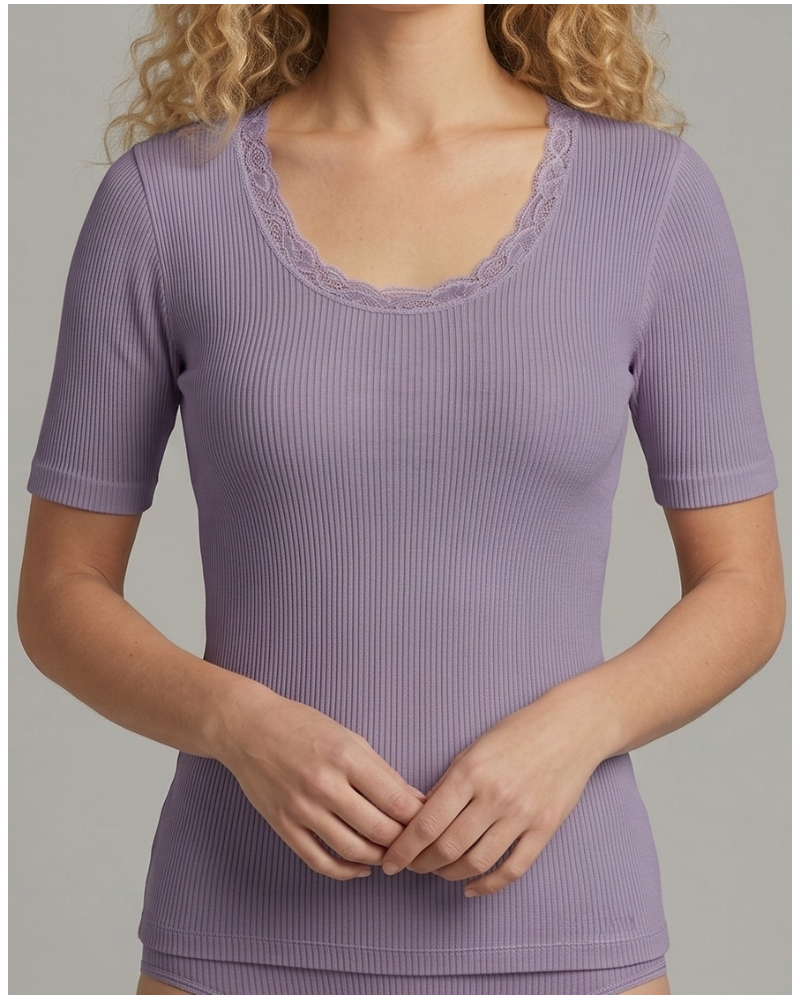 Maillot de corps laine et soie Leavers Oscalito 3414 (Glycine)