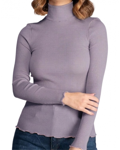 Funnel Collar Sweater wool and silk Oscalito 3429 (Glycine)