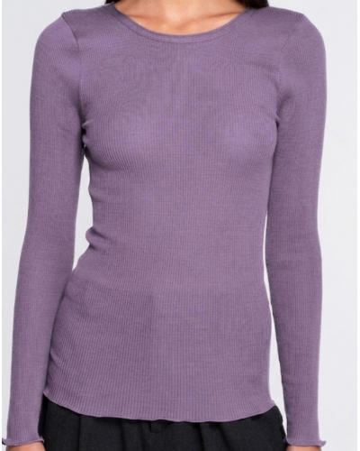 Round Collar Top wool and silk Oscalito 3446R (Glycine)