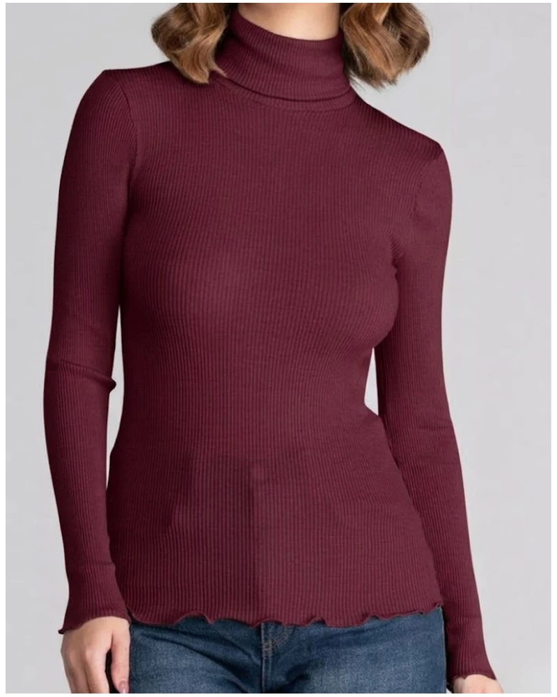 Pull col roulé laine et soie Oscalito 3438 (Barolo)