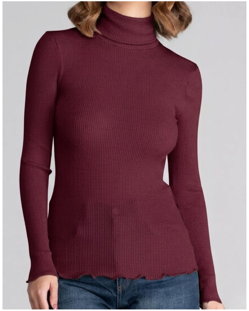 Sweater turtleneck wool and silk Oscalito 3438 (Barolo)