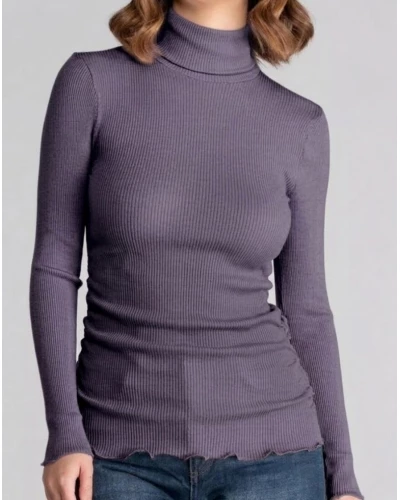 Pull col roulé laine et soie Oscalito 3438 (Glycine)