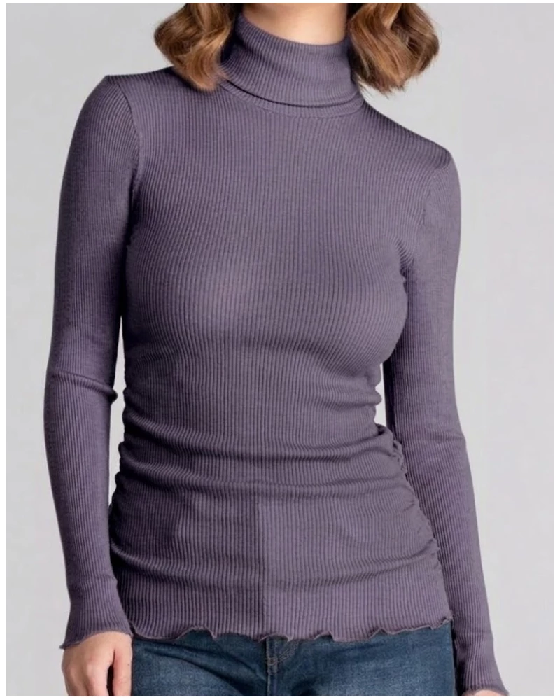 Pull col roulé laine et soie Oscalito 3438 (Glycine)