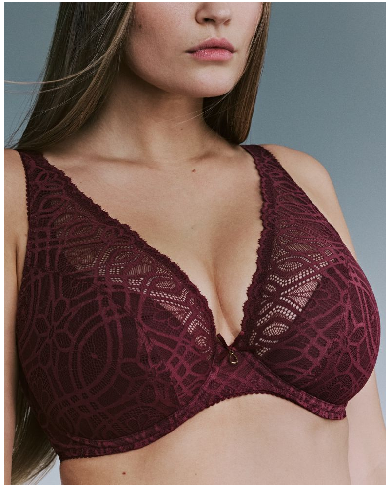 Sujetador plunge con medio relleno Prima Donna Salerno (Evening Red)
