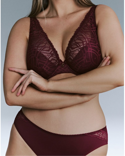 Half padded plunge bra Prima Donna Salerno (Evening Red)