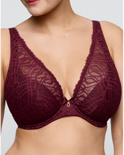 Sujetador plunge con medio relleno Prima Donna Salerno (Evening Red)