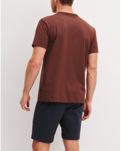 Pijama corto mangas cortas 100% Algodón Calida Relax Essentials (Brick Red)