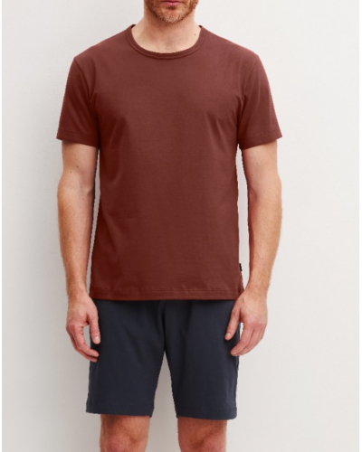 Short-sleeved pyjama short 100% Coton Calida Relax Essentials (Brick Red)