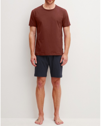 Short-sleeved pyjama short 100% Coton Calida Relax Essentials (Brick Red)