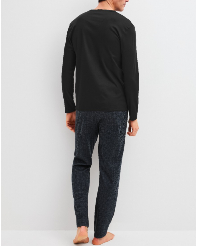Pijama largo Calida Relax Streamline 100% algodón (Negro)