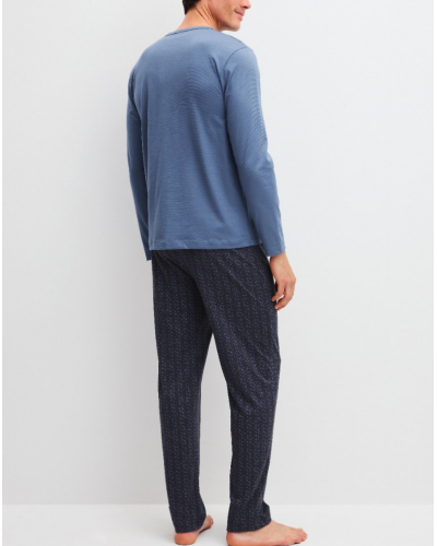 Pijama largo Calida Relax Imprint 100% algodón (Coastal Fjord)