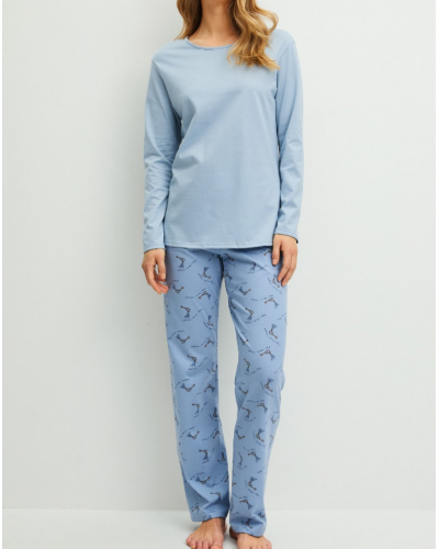 Pyjama Calida Hotel Nights 100% coton (Dusty Grey)