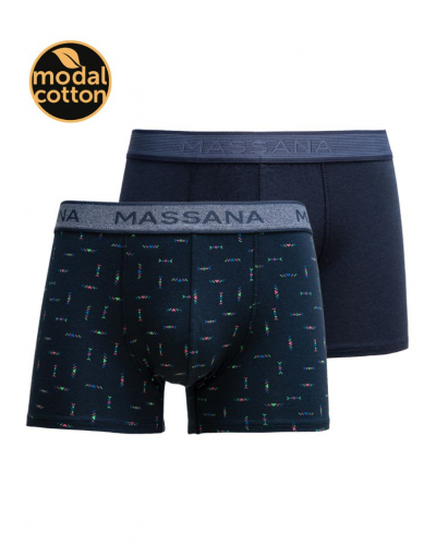 Paquete de 2 bóxers Massana algodón (Imprimé Multicolore/Marine)
