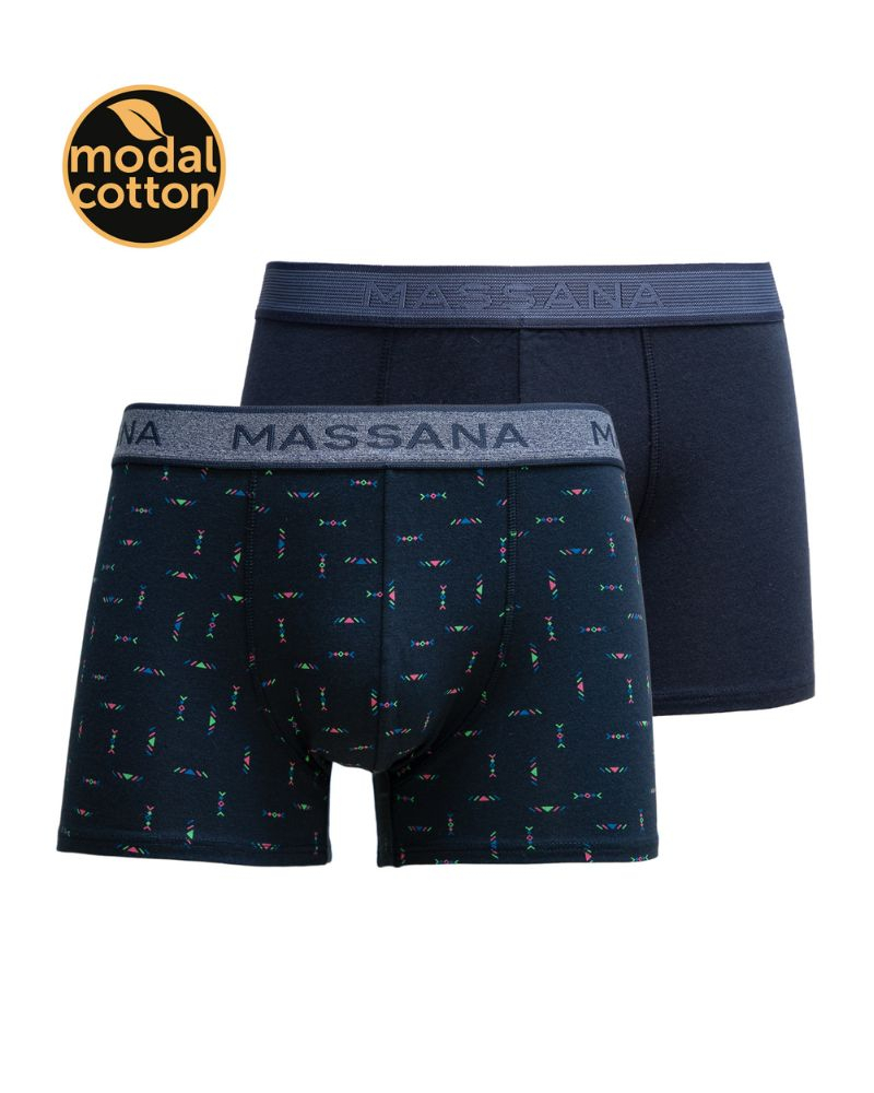 Paquete de 2 bóxers Massana algodón (Imprimé Multicolore/Marine)