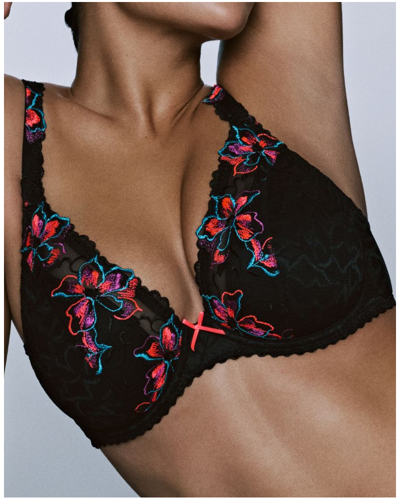 Sujetador plunge con media copa y acolchado Prima Donna Miyara (Floral Eclipse)